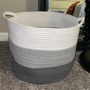 Large Cotton White and Grey Rope Bin

#basket #decor #home #neutral